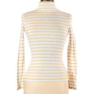 Active Bird White with Orange Stripes Long Sleeve Turtleneck Size S